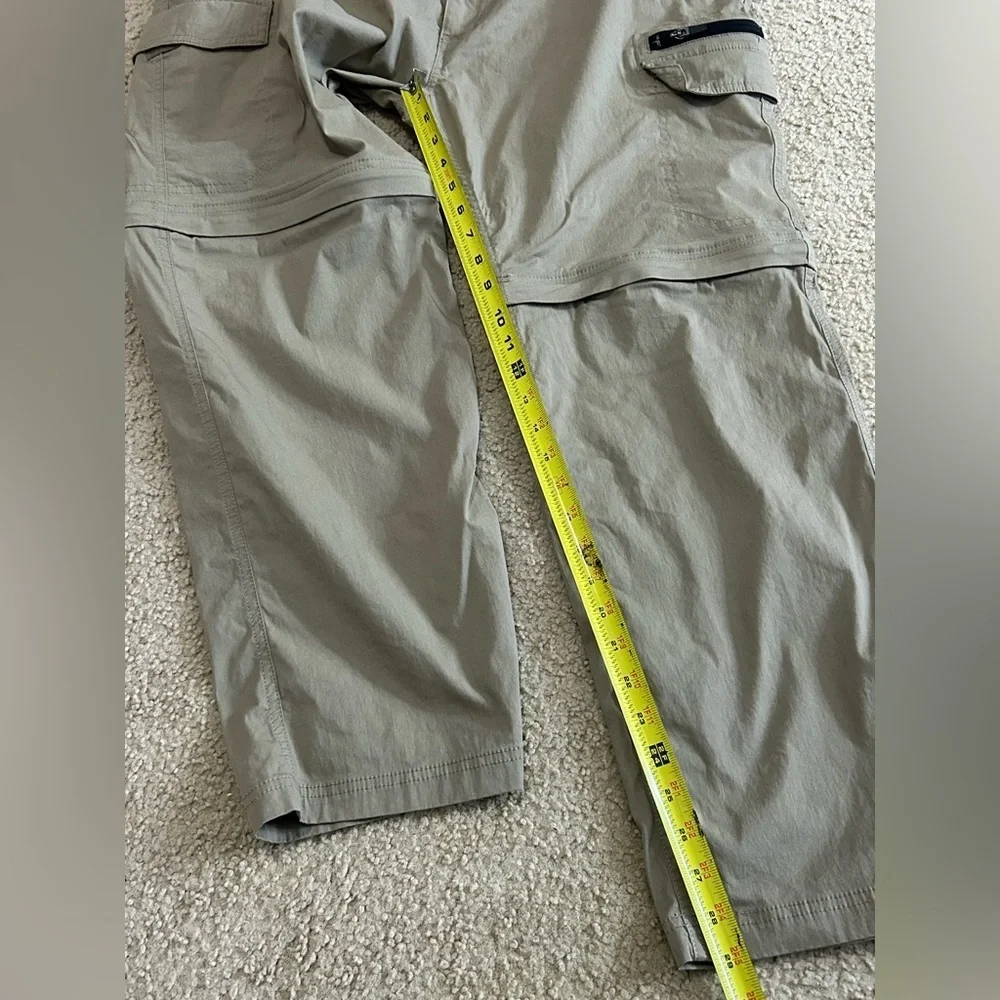 BC Clothing Co Convertible Pants Men XL x 30 Tan Cargo Hiking Stretch Zip Off